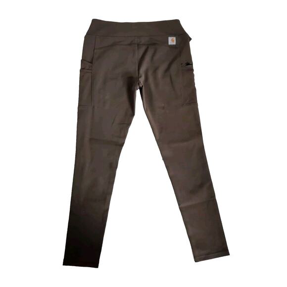 Carhartt Force Pocket Utility Legging Women Sz S Olive Green Fitted Stretch - Picture 2 of 4